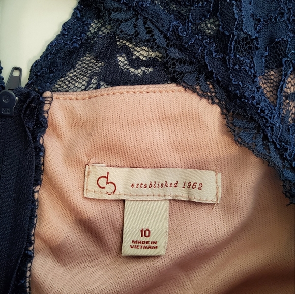 CB ESTABLISHED 1962 BLUE LACE FIT & FLARE SLEEVELESS SCOOP NECK DRESS SIZE 10 - Picture 7 of 9